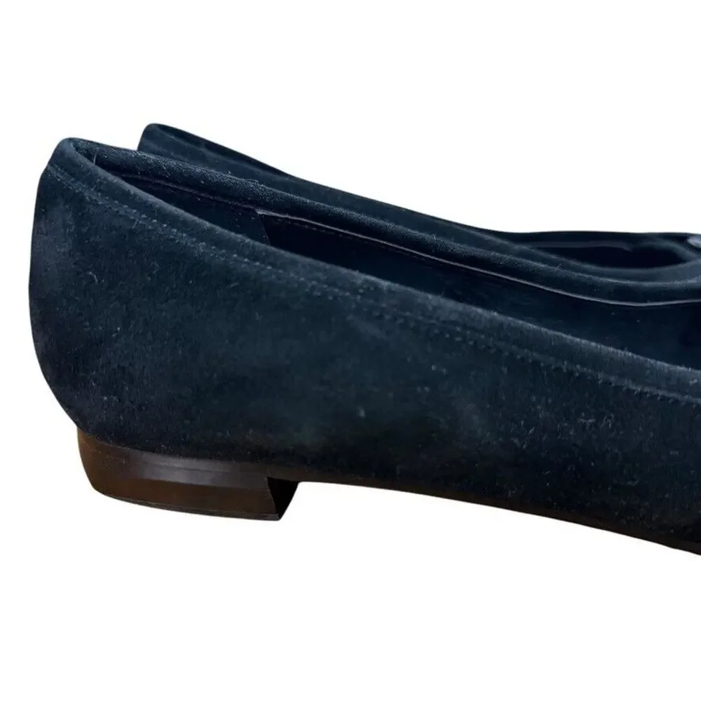 Vaneli Van Eli Kemen Women Black Suede Leather Slip On Flats Shoes Point Toe 9W